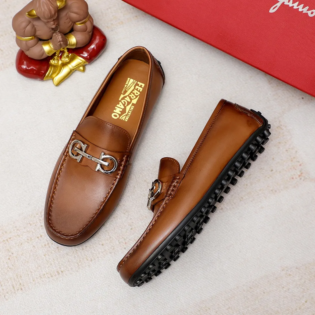 Men's shoes 💰360 🕷🕷【Ferragamo】Ferragamo Popular fashionable casual slip-on shoes🇨🇳Official website counter 1:1 production, original mold opening💯Good quality visible, imported high-end first-layer calfskin, luxurious pigskin lining🌿Very clear texture, high-quality waterproof, non-slip and wear-resistant outsole🎋High quality and low price, truly handmade🍓Color, code number 38-45